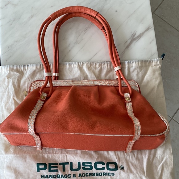 Petusco Leather Shoulder Bag Made in Spain - Picture 4 of 13